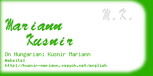 mariann kusnir business card
